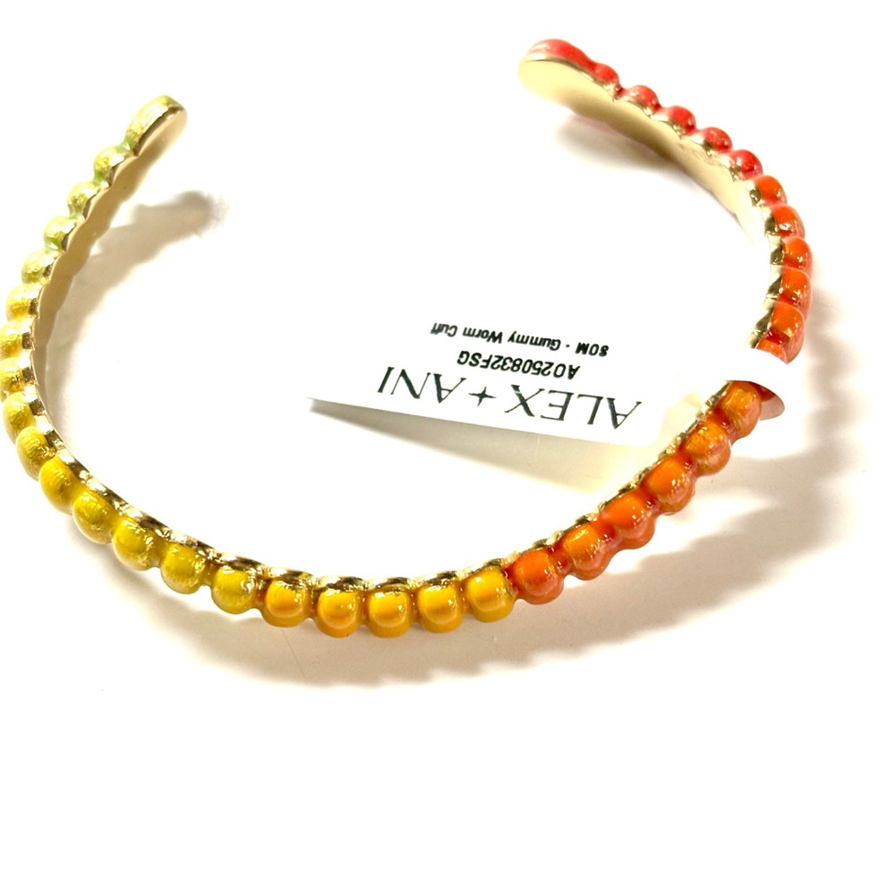 Alex and Ani Gold GUMMY Cuff Bracelet - Yellow Orange Red